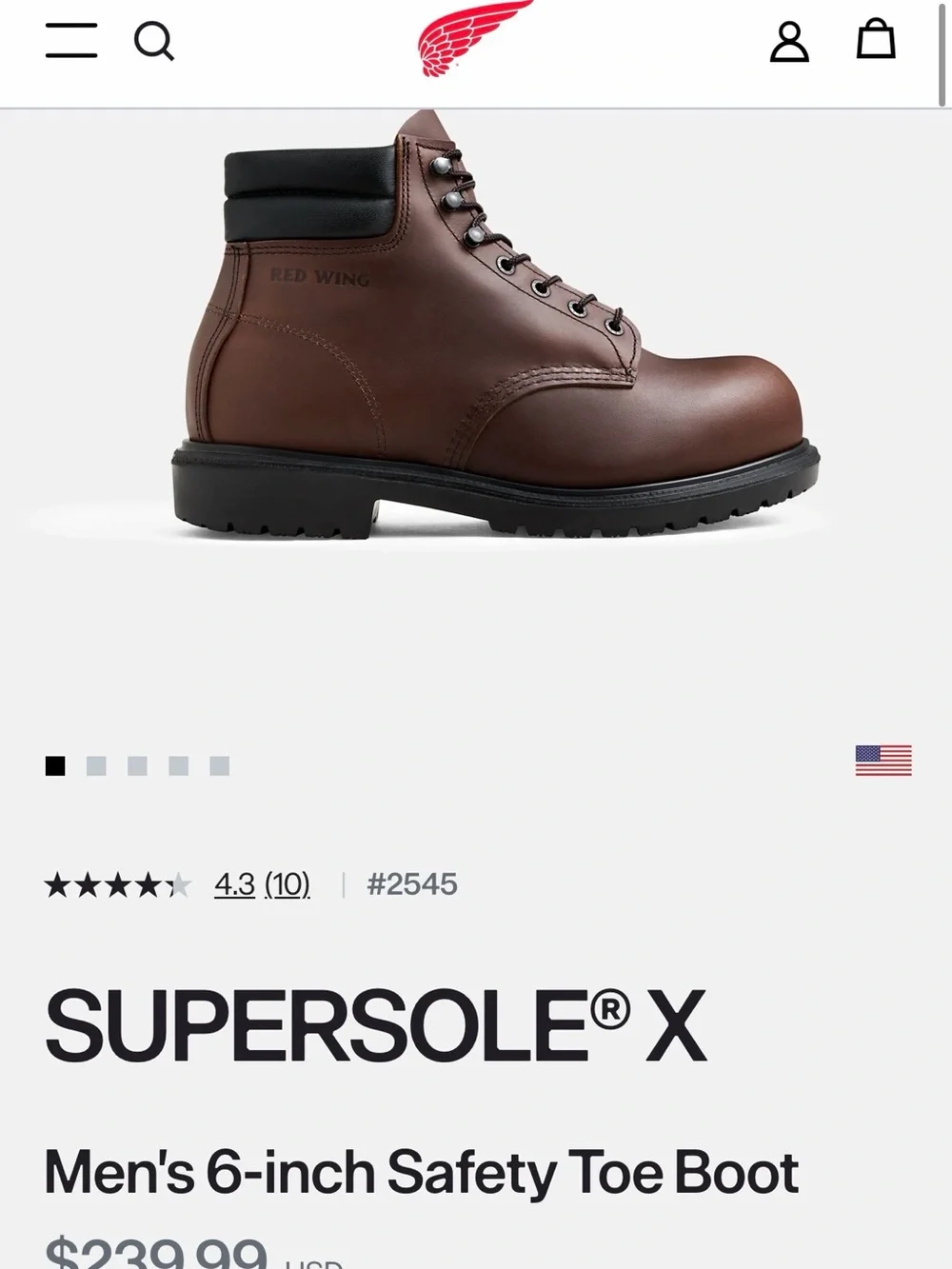 Red Wing Boots 2545 Supersole size 10.5